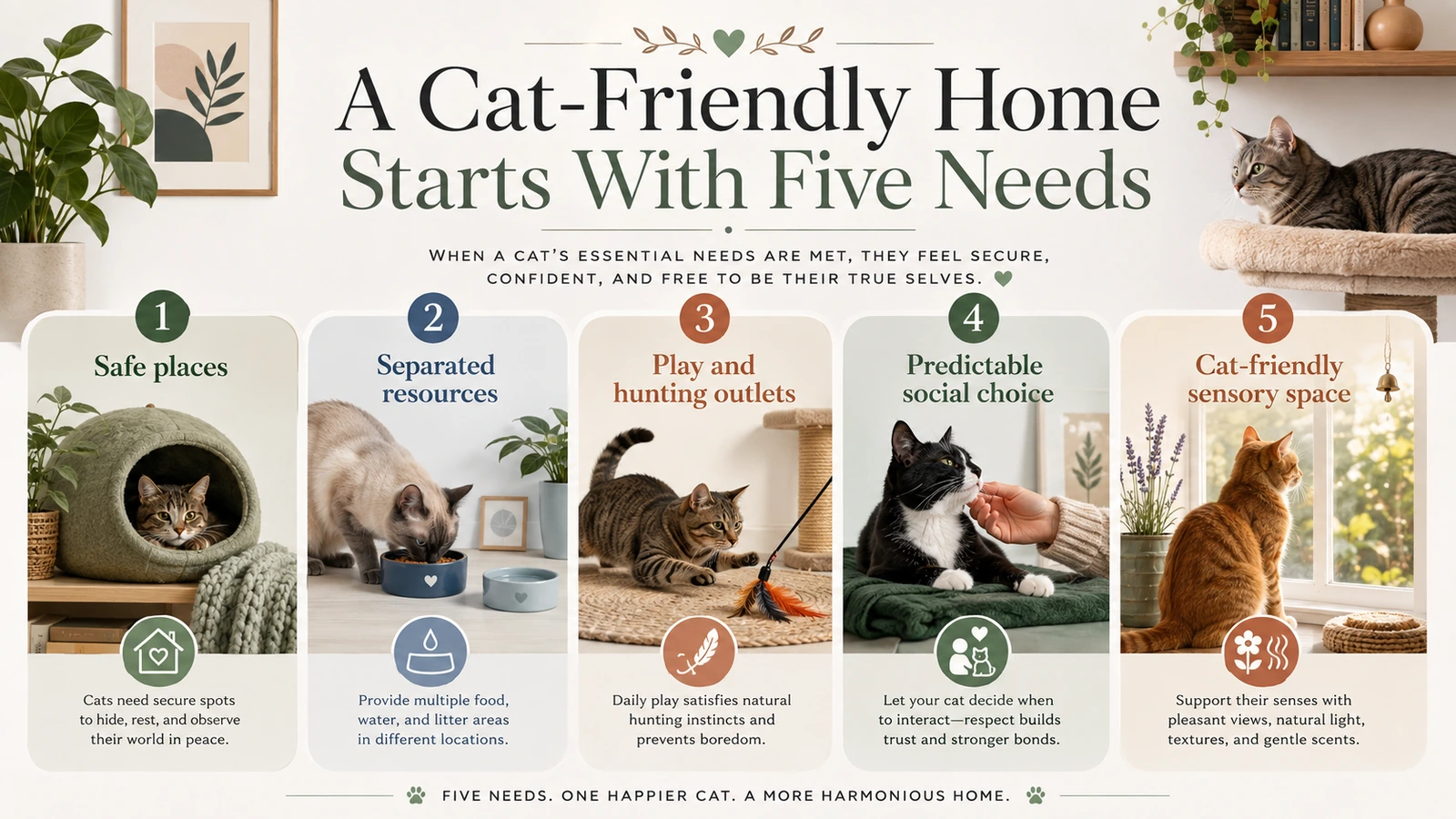 Five environmental needs that help make a home cat-friendly
